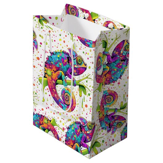 Sac Cadeau Moyen Style d'aquarelle des teintures Chameleon (Devant Angle)
