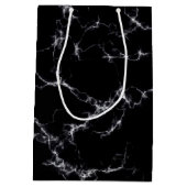 Sac Cadeau Moyen Style marbre élégant4 - Noir et blanc (Dos)
