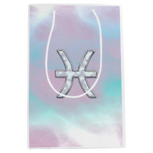 Sac Cadeau Moyen Style nacré en pastel de symbole de zodiaque de