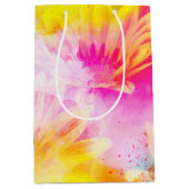 SAC CADEAU MOYEN STYLE PASTEL FLEUR ABSTRAITE (Devant)