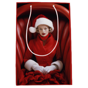 Sac Cadeau Moyen Style vintage Mme Claus