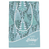 Sac Cadeau Moyen Stylisé Coastal Christmas Trees Motif#6b ID1009 (Devant)