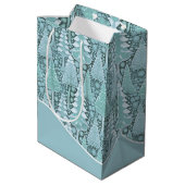 Sac Cadeau Moyen Stylisé Coastal Christmas Trees Motif#6b ID1009 (Dos Angle)