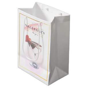 Sac Cadeau Moyen Stylisé l'art au crayon Cocktail de la Saint-Valen