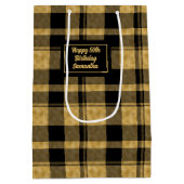 Sac Cadeau Moyen Stylish Black Gold Wedding Gift Bag Idea (Dos)