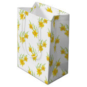 Sac Cadeau Moyen Stylo jonquille et Motif aquarelle (Dos Angle)