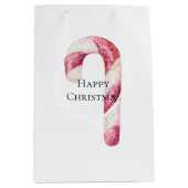 Sac Cadeau Moyen Sucres de canne de menthe blanche rouge (Devant)