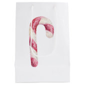 Sac Cadeau Moyen Sucres de canne de menthe blanche rouge (Dos)