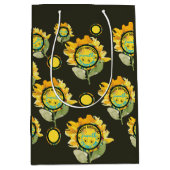 Sac Cadeau Moyen Sunflower Jaune noire fille Anniversaire (Devant)
