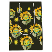 Sac Cadeau Moyen Sunflower Jaune noire fille Anniversaire (Dos)