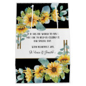 Sac Cadeau Moyen Sunflower Wedding Favor or Welcome Cadeau Sac/Noir (Dos)