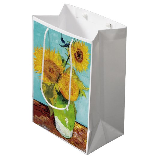 Sac Cadeau Moyen Sunflowers Vincent van Gogh (Devant Angle)
