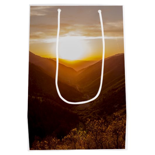 Sac Cadeau Moyen Sunset Over Mountains (Dos)