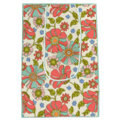 Sac Cadeau Moyen Super rétro rose et vert (Dos)