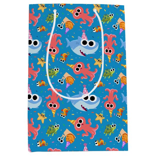 Sac Cadeau Moyen Super simple | Finny Shark Confetti Anniversaire (Devant)