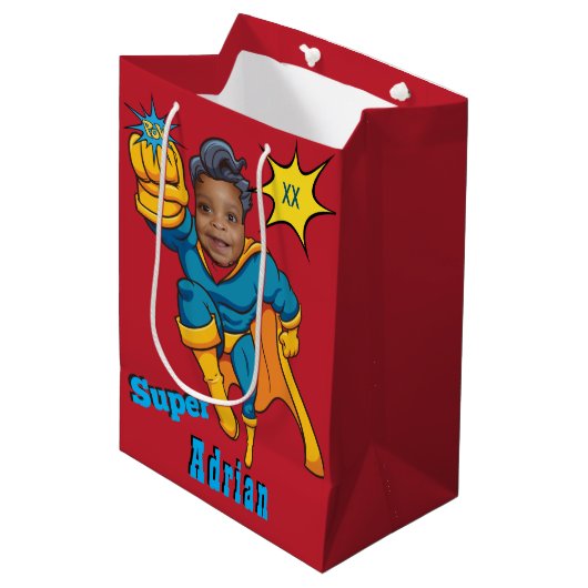 Sac Cadeau Moyen Super Special Enfants 🌟 Superhero (Devant Angle)