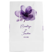 Sac Cadeau Moyen Superbe Mariage de fleurs violettes (Dos)