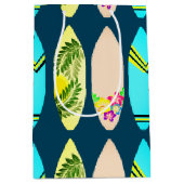 Sac Cadeau Moyen Surfboards tropicaux Illustré Marine Bleu (Devant)