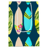 Sac Cadeau Moyen Surfboards tropicaux Illustré Marine Bleu (Dos)