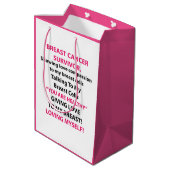 Sac Cadeau Moyen Survivant du cancer du sein (Dos Angle)