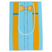 Sac Cadeau Moyen Suspendants bleus et oranges et Cravate de cabot A (Dos)