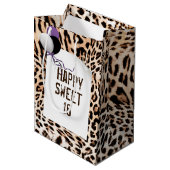 Sac Cadeau Moyen Sweet 16 Leopard Fur Impression (Devant Angle)