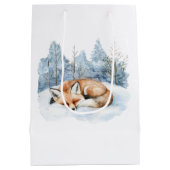 Sac Cadeau Moyen Sweet Fox Blue Christmas Snowflakes (Dos)