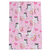 Sac Cadeau Moyen Sweet New Baby Girl and Stork (Dos)
