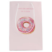 Sac Cadeau Moyen Sweet Time Pastel Pink Donut Anniversaire (Devant)