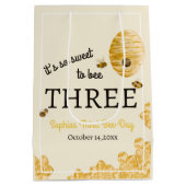 Sac Cadeau Moyen Sweet To Bee Three Third Birthday Bees Honeycomb (Dos)