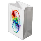 Sac Cadeau Moyen Symbole d'infini avec plume arc-en-ciel (Dos Angle)