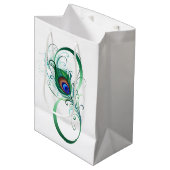 Sac Cadeau Moyen Symbole d'infini avec plume de paon (Devant Angle)