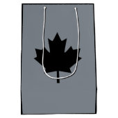 Sac Cadeau Moyen Symbole noir canadien de feuille d'érable (Dos)