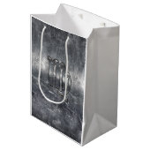 Sac Cadeau Moyen Symbole Virgo Zodiac Silver Distress Style (Devant Angle)