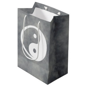Sac Cadeau Moyen Symbole Yin Yang - tatouage solide design 2