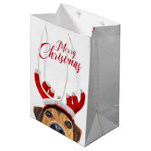 Sac Cadeau Moyen Sympa Christmas Chien Reindeer Antler Headband
