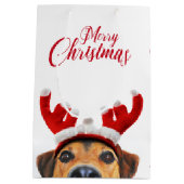 Sac Cadeau Moyen Sympa Christmas Chien Reindeer Antler Headband (Dos)