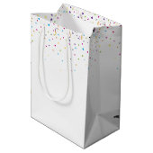 Sac Cadeau Moyen Tabby Chat d'anniversaire avec Confetti (Dos Angle)