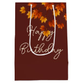 Sac Cadeau Moyen Tabby Chat en Pile de feuilles d'automne (Dos)