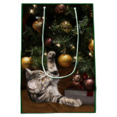 Sac Cadeau Moyen Tabby de Noël (Dos)