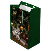 Sac Cadeau Moyen Tabby de Noël (Dos Angle)