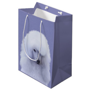 Sac Cadeau Moyen Tableau blanc standard de caniche - Art original d