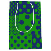 Sac Cadeau Moyen Taches à pois verts bleus Patchwork  (Devant)