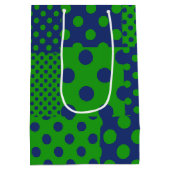 Sac Cadeau Moyen Taches à pois verts bleus Patchwork  (Dos)