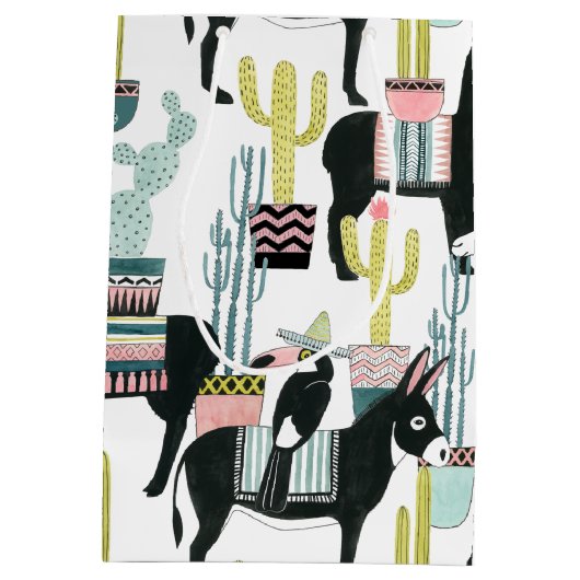 Sac Cadeau Moyen Taco à propos d'amour | Motif Llama & Donkey (Dos)