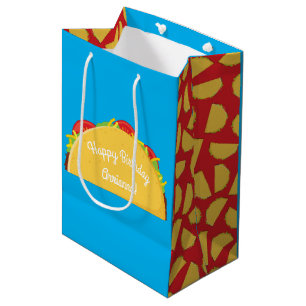 Sac Cadeau Moyen Taco Anniversaire Fête Nourriture Mexicaine