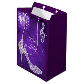 Sac Cadeau Moyen Talons étincelants Purple Disco Ball Anniversaire  (Dos Angle)