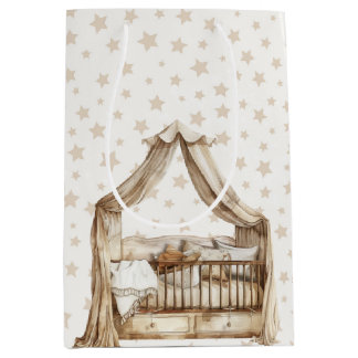 SAC CADEAU MOYEN TAN NEUTRE COULEURS BOHO BABY CRIB