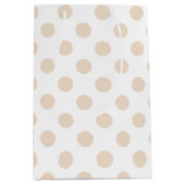 Sac Cadeau Moyen Tan pois (Devant)