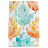 Sac Cadeau Moyen Tangérine turquoise Abstrait floral (Dos)